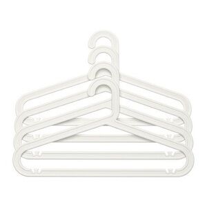 IKEA Bagis White Slim Plastic Closet Hangers SET - Pack of 4 (Vintage - Rare)
